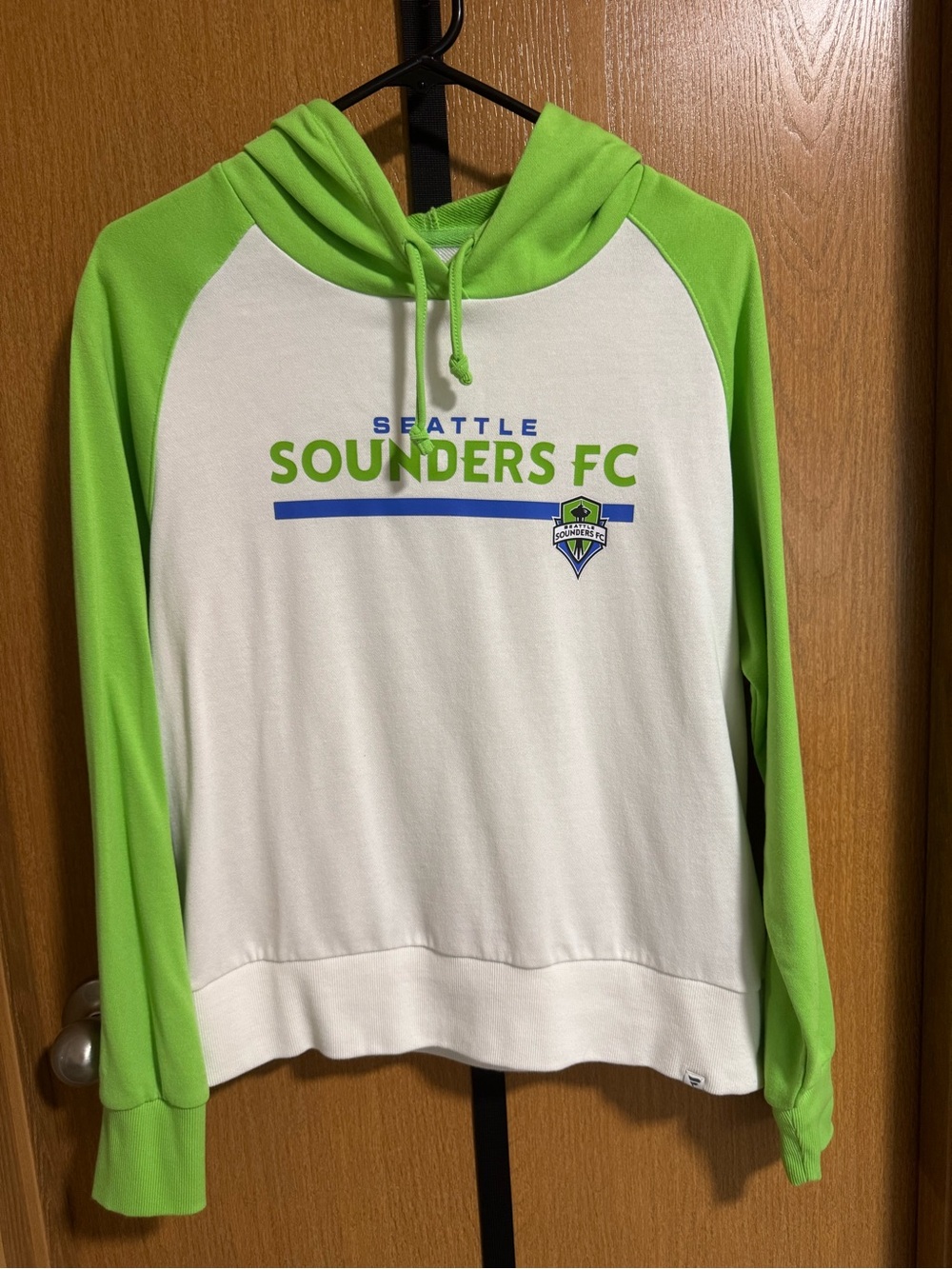 Seattle Sounders FC Hoodie - White & Neon Green Medium